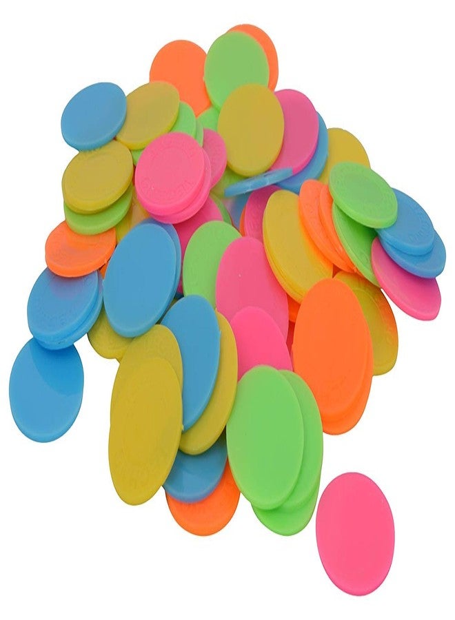 إي شوبينج عملة بلاستيكية عادية للتسوق الإلكتروني 500 قطعة (متعددة الألوان، 5 × 2 × 5 سم) - Image 2